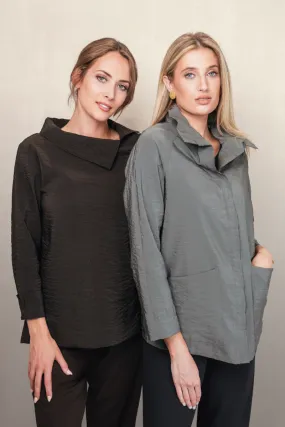27" Snapped Wired Collar Jacket