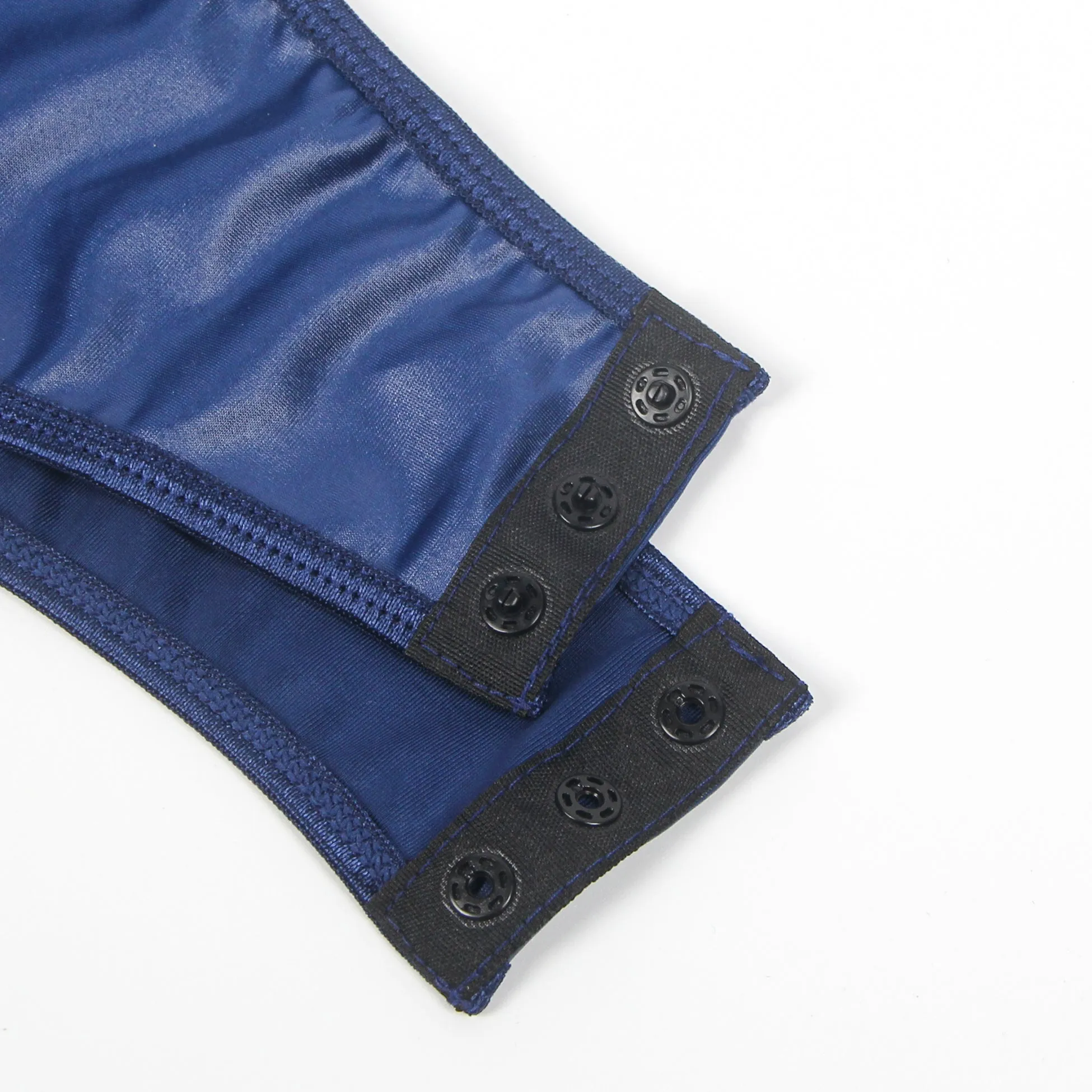 Blue Sexy Faux Leather Egypt Bodysuit