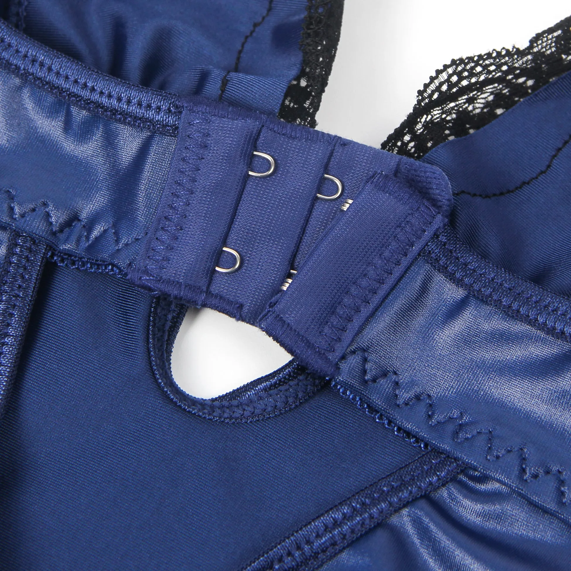Blue Sexy Faux Leather Egypt Bodysuit