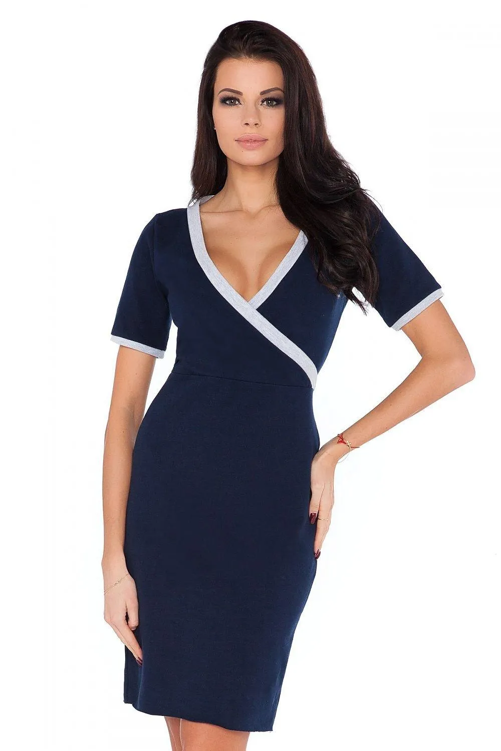 Chic Envelope Front Knit Dress