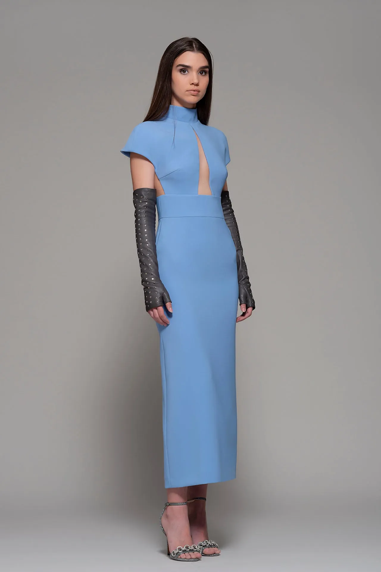 Column Midi Dress with Cutouts