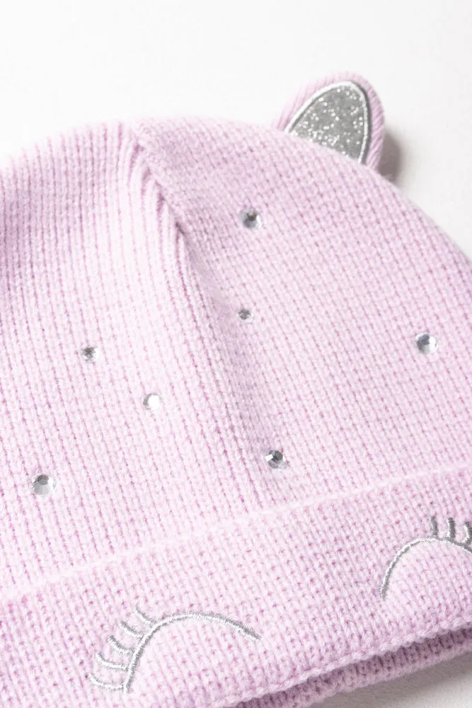 Ear Novelty Beanie Light Pink