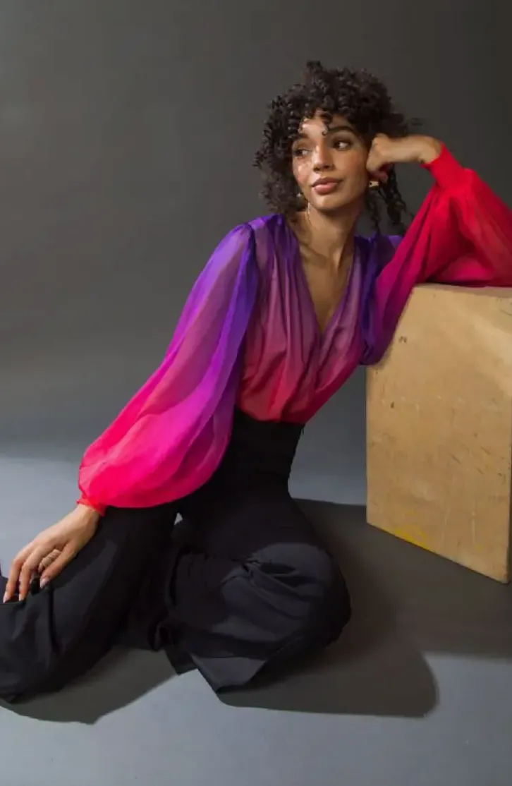 Haven, Ombre Printed Woven Bodysuit