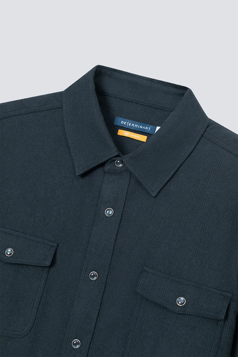 HeatGuard Casual Shirt Jacket | Navy Semi Plain 6099NZ