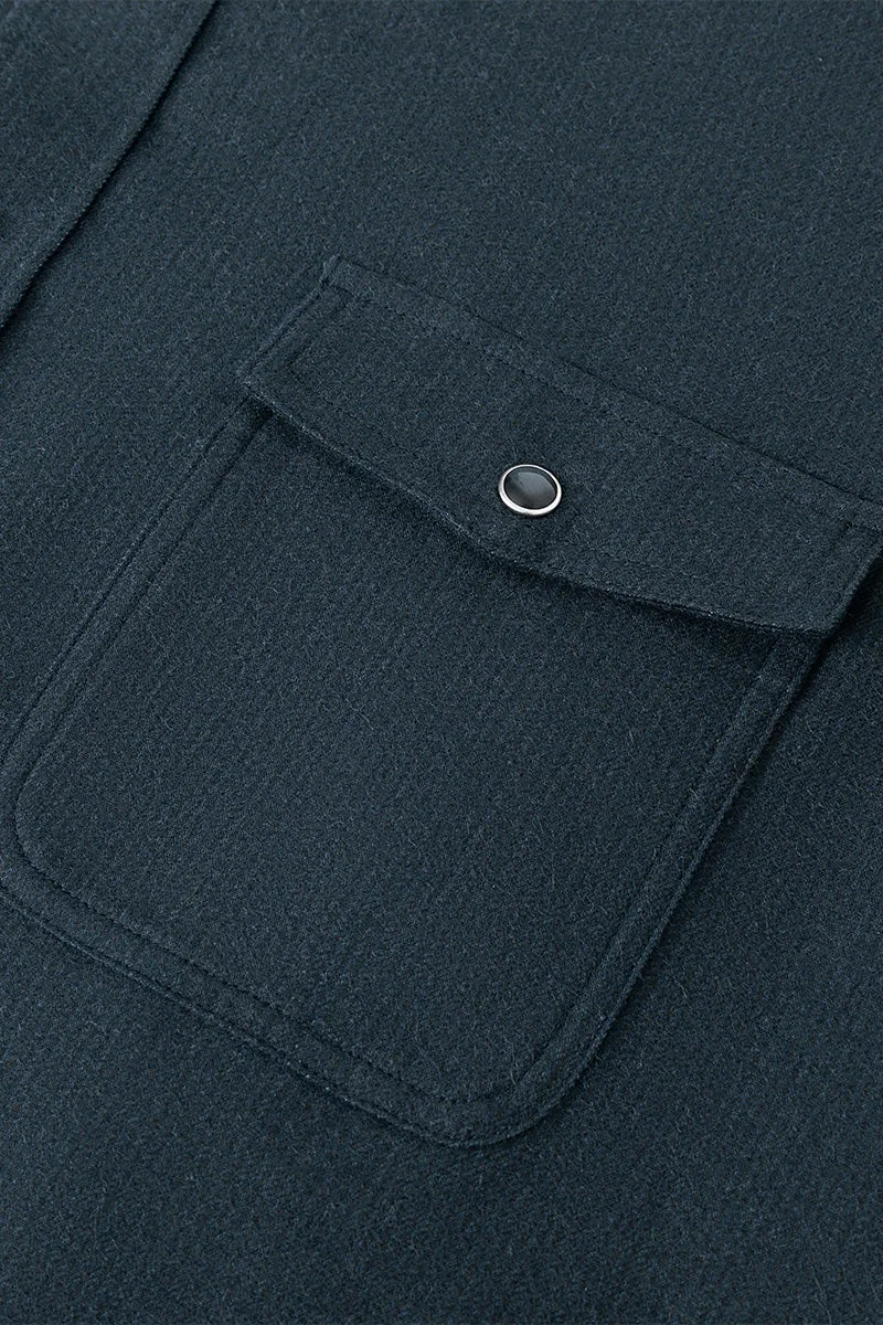 HeatGuard Casual Shirt Jacket | Navy Semi Plain 6099NZ