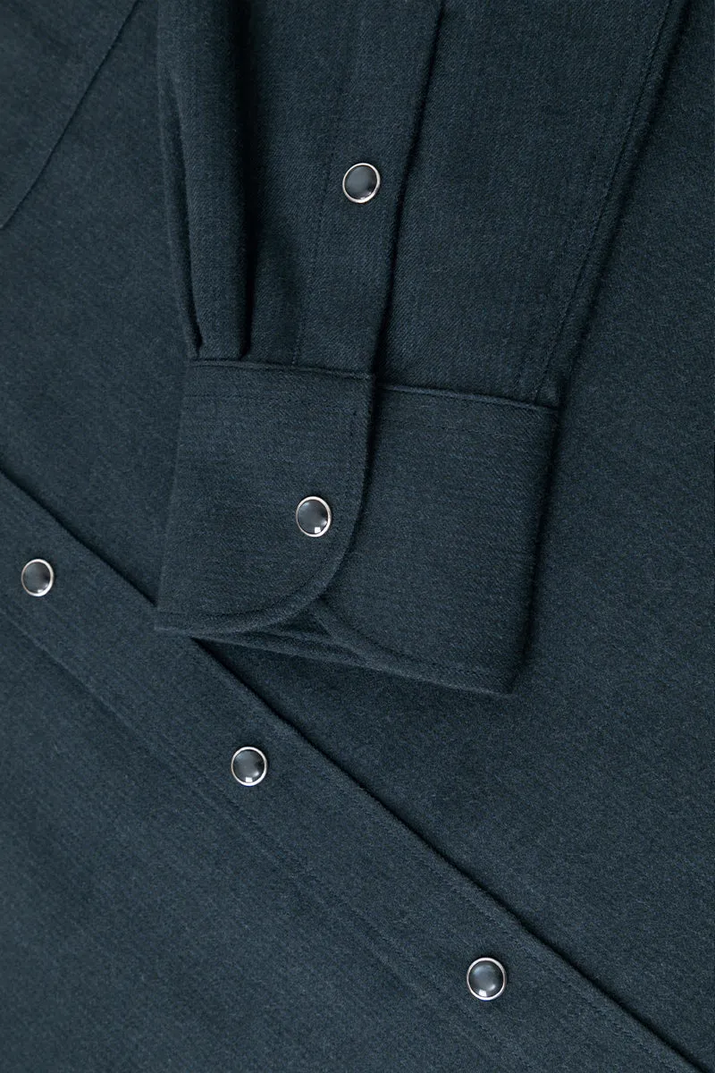 HeatGuard Casual Shirt Jacket | Navy Semi Plain 6099NZ
