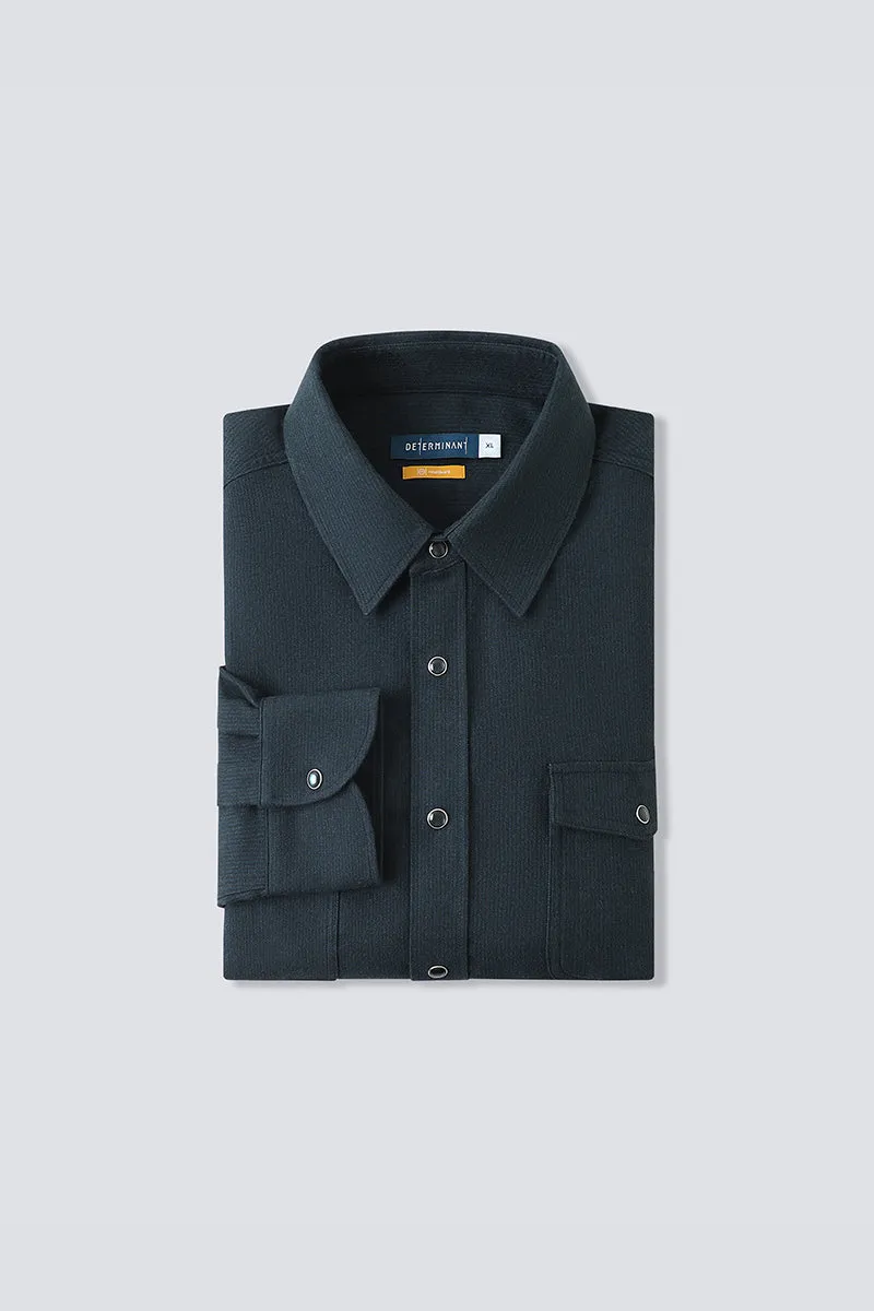 HeatGuard Casual Shirt Jacket | Navy Semi Plain 6099NZ