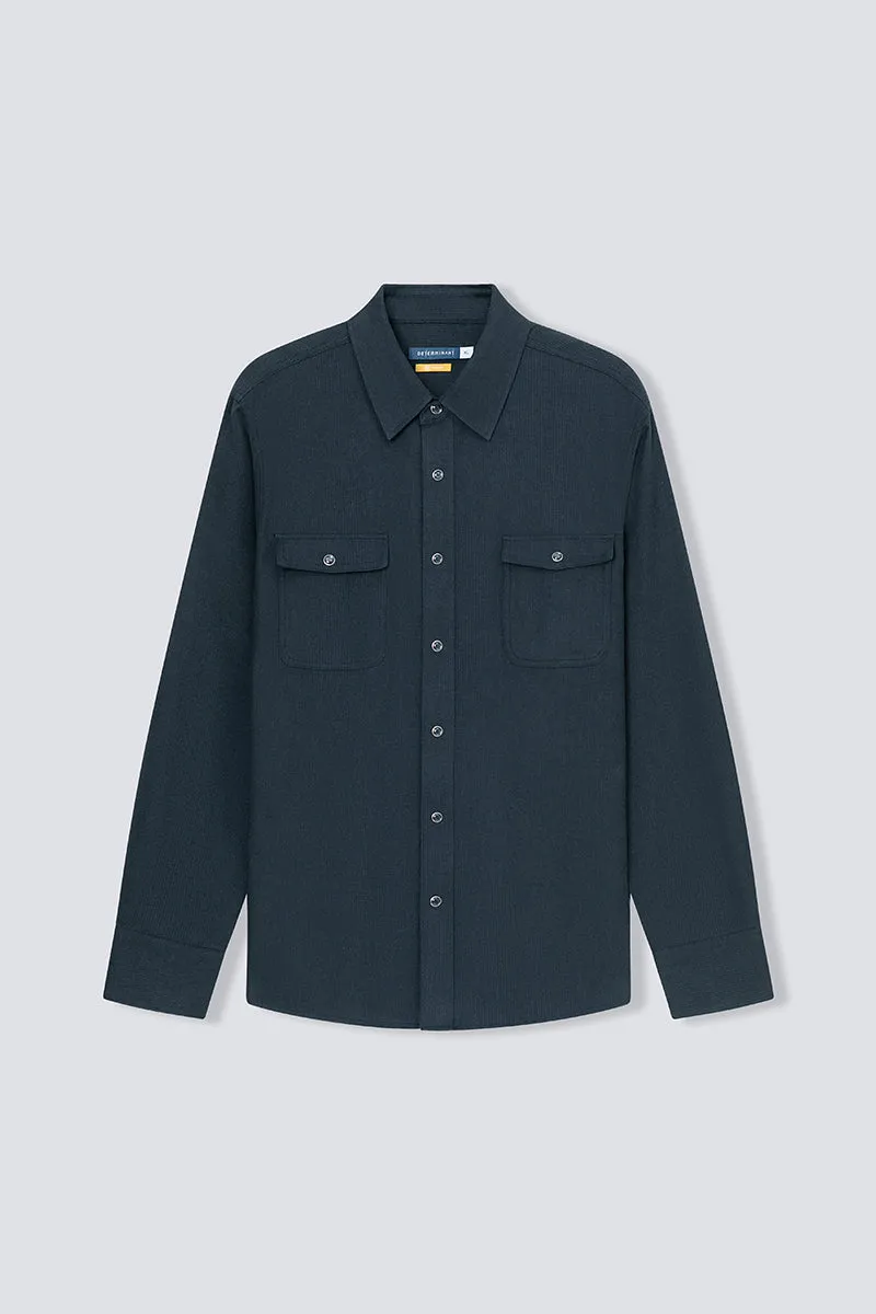 HeatGuard Casual Shirt Jacket | Navy Semi Plain 6099NZ