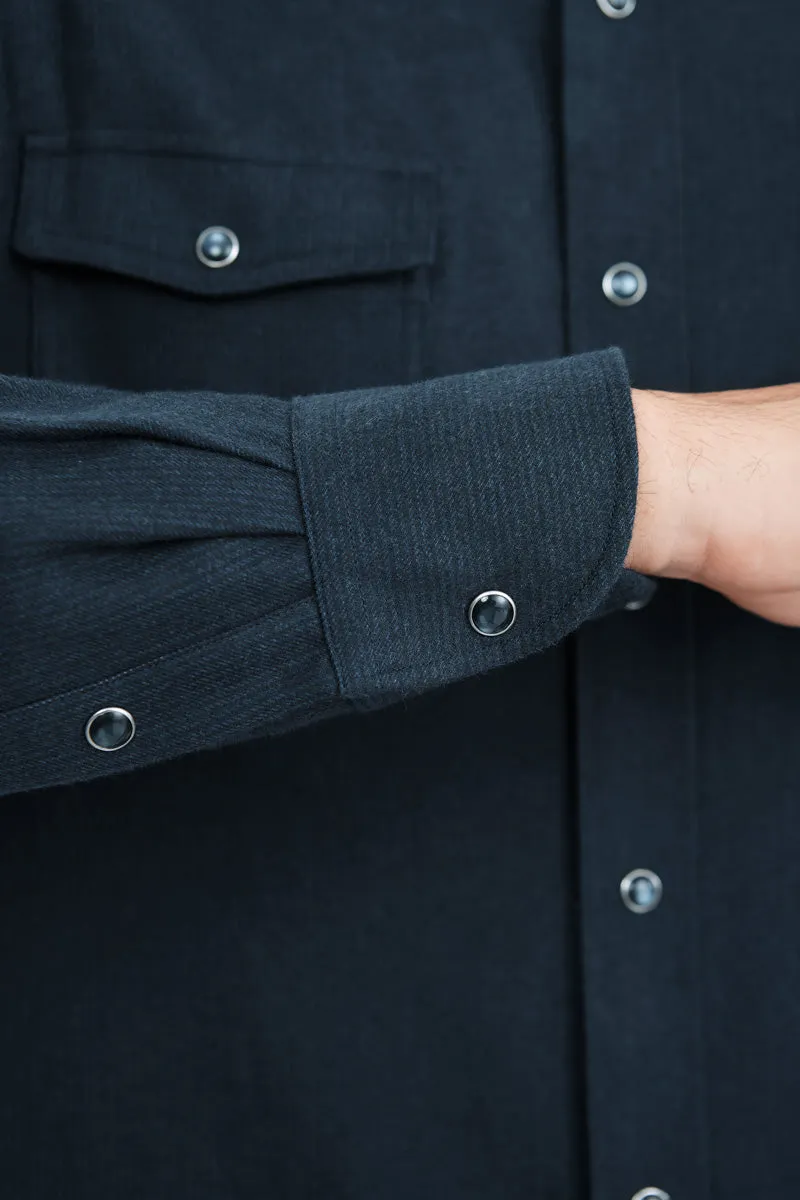 HeatGuard Casual Shirt Jacket | Navy Semi Plain 6099NZ