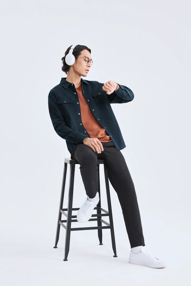 HeatGuard Casual Shirt Jacket | Navy Semi Plain 6099NZ