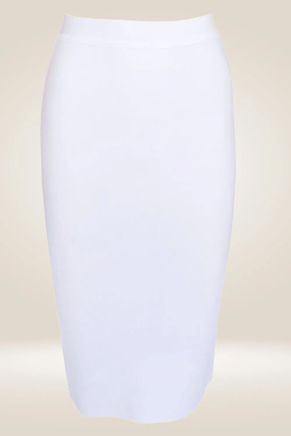 High Waisted Bodycon Pencil Skirt - White