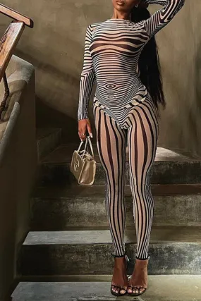 HJP1225 Zebra Print Jumpsuit