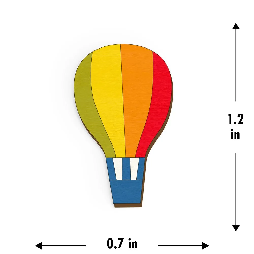 Hot Air Balloon Hand Painted Wooden Pin