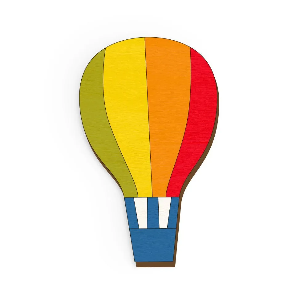 Hot Air Balloon Hand Painted Wooden Pin