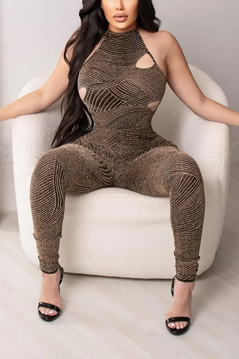 JB062 Halter Cutout Fashion Jumpsuits