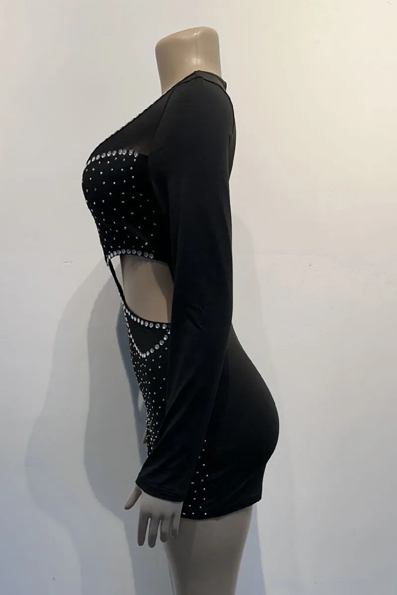 JH643 Rhinestones Mesh Rompers
