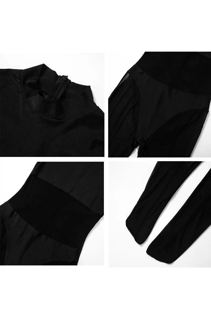 JJ0500 Mesh Hoisery Jumpsuits
