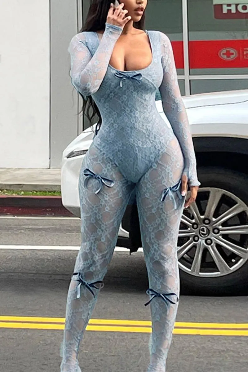 JM0364 Lace Long Sleeve Jumpsuits