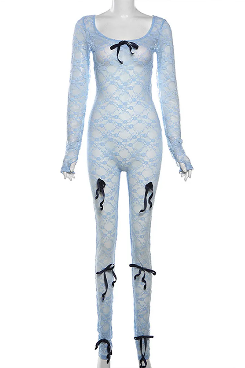 JM0364 Lace Long Sleeve Jumpsuits