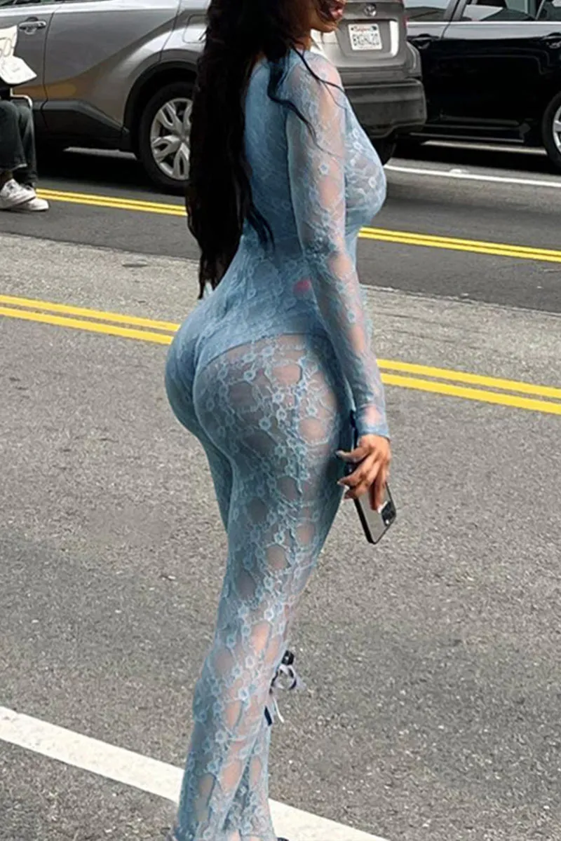 JM0364 Lace Long Sleeve Jumpsuits