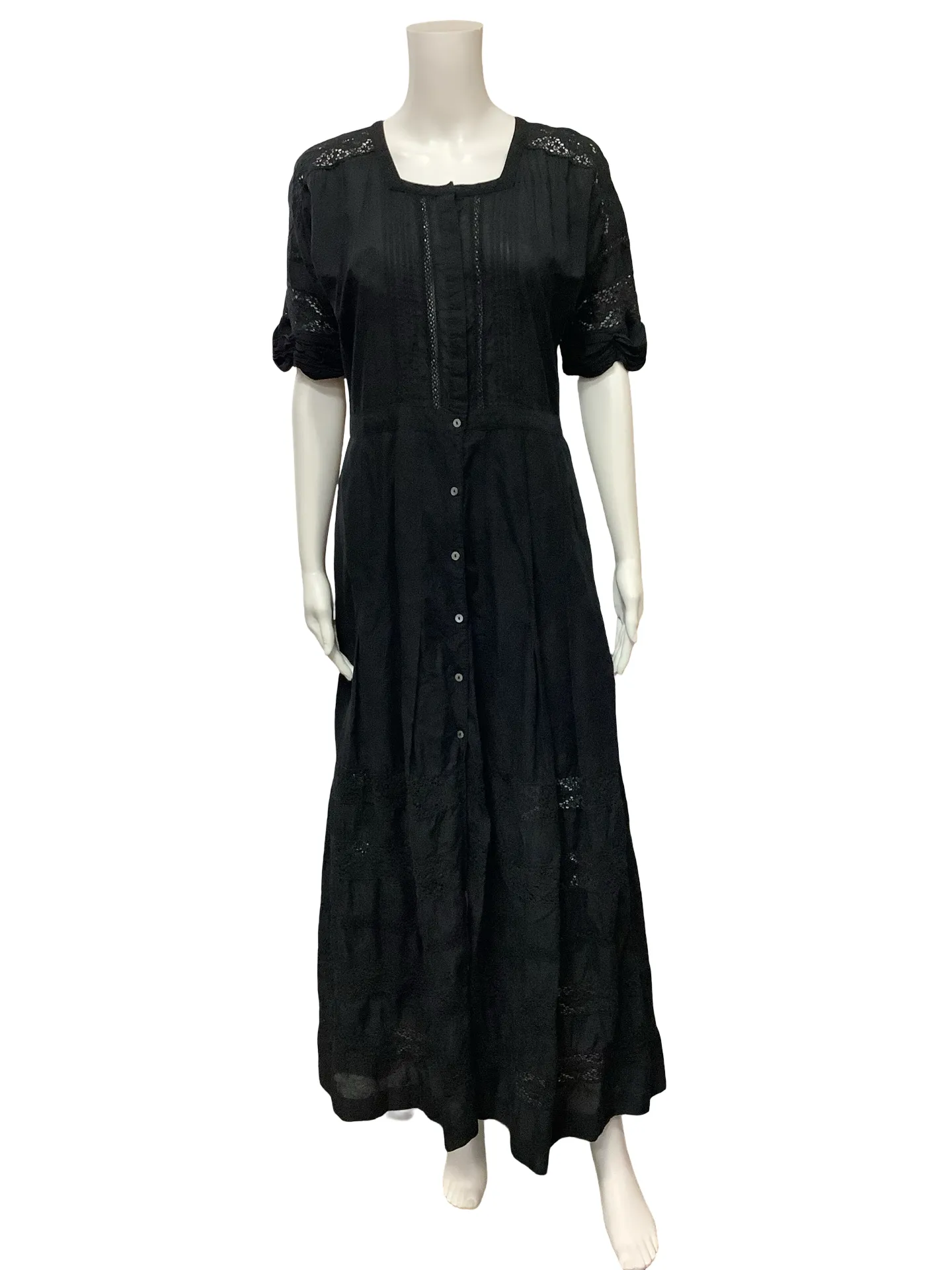 LoveShackFancy Dress Square Neck Maxi Length Size: L