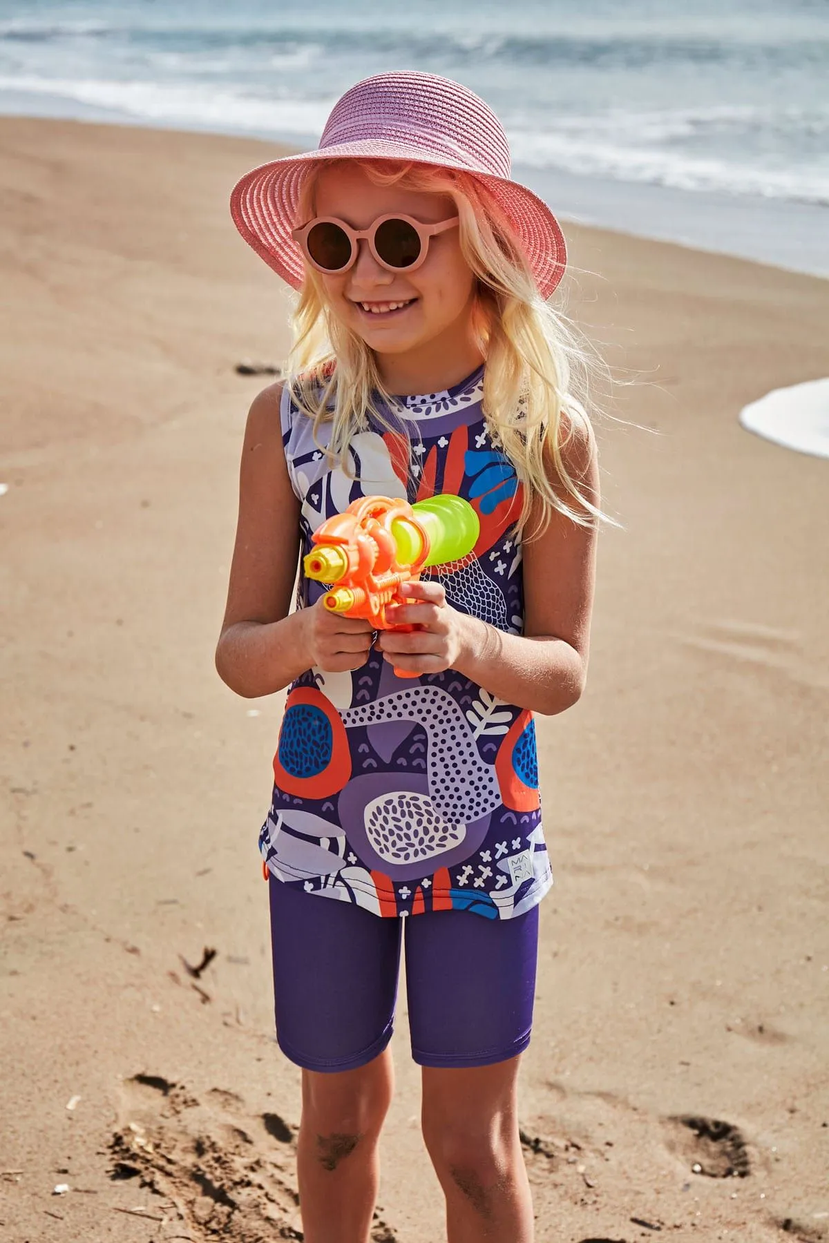 Lycra Purple Girls Swimwear K2407