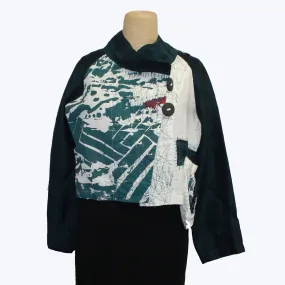 Mara Gibbucci Jacket, Ecru/Emerald Green/Green Print M