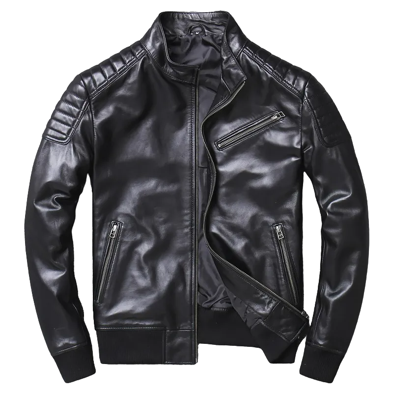 Mens Axel Genuine Lambskin Leather Bomber Jacket