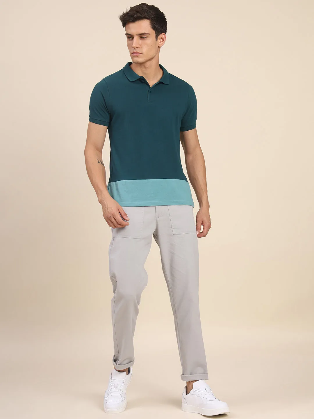 Men's Light Grey Chino Smart Casual Look For Season Essential
