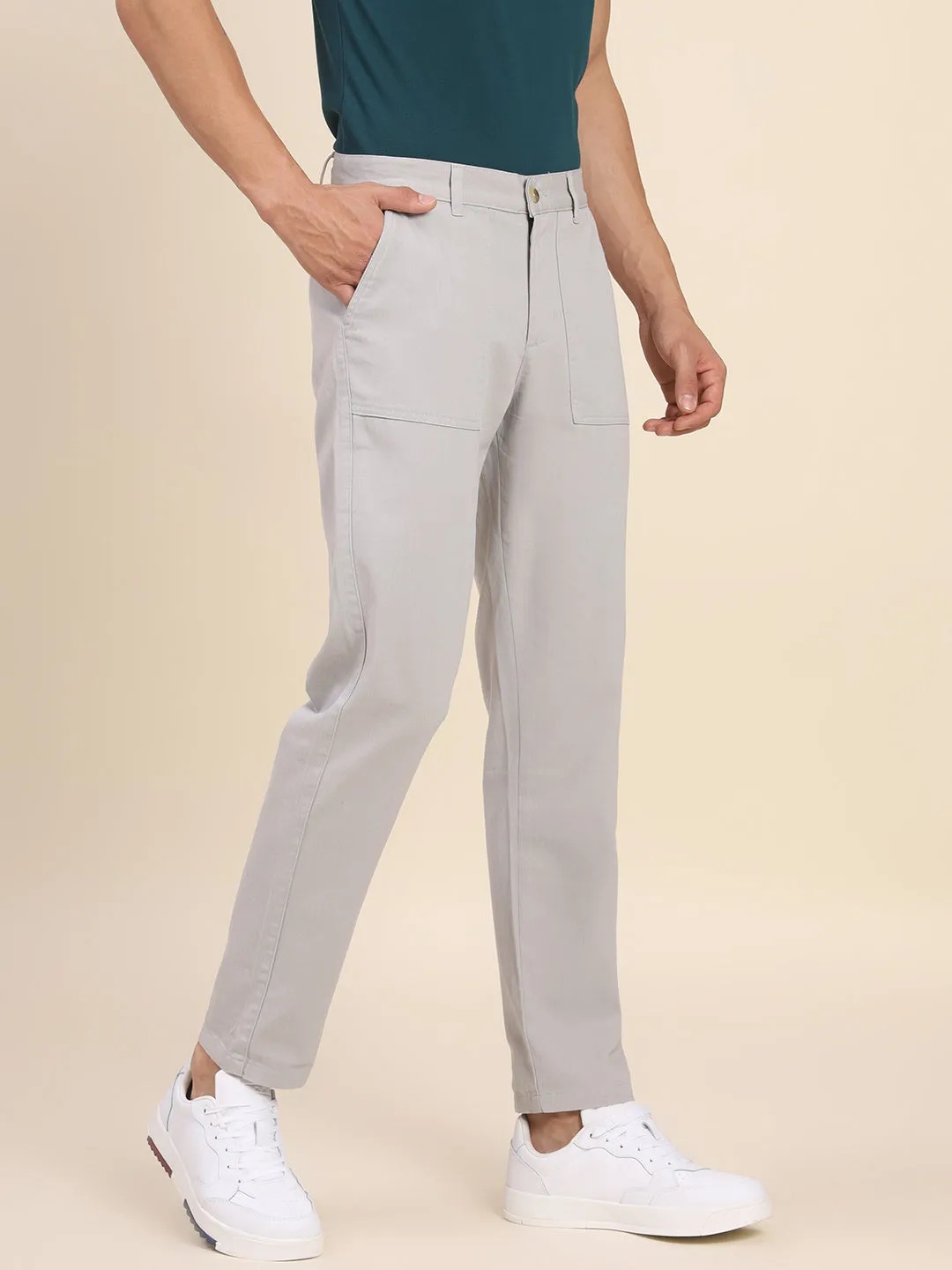 Men's Light Grey Chino Smart Casual Look For Season Essential