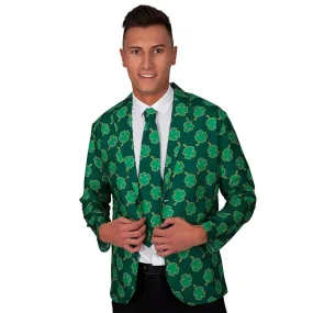 Mens St Patrick's Shamrock Jacket & Tie Fancy Dress Costume