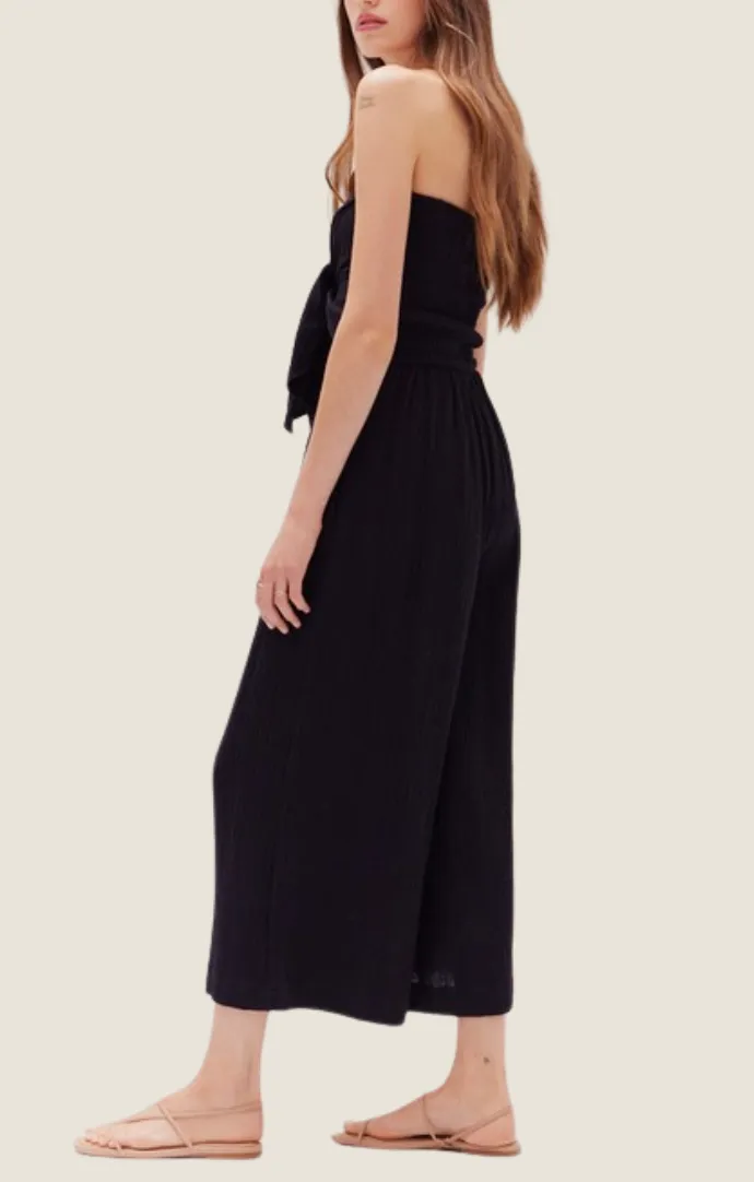 Mila Black Front Tie Jumper