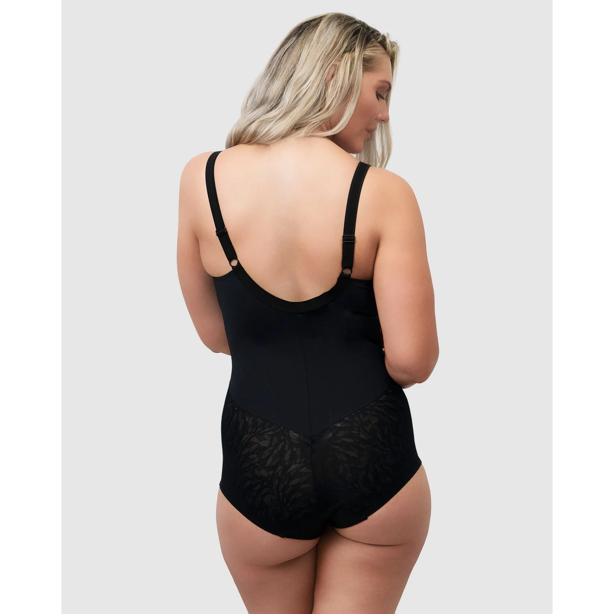 Minimiser Cup Shaping Bodysuit With Lace-Black