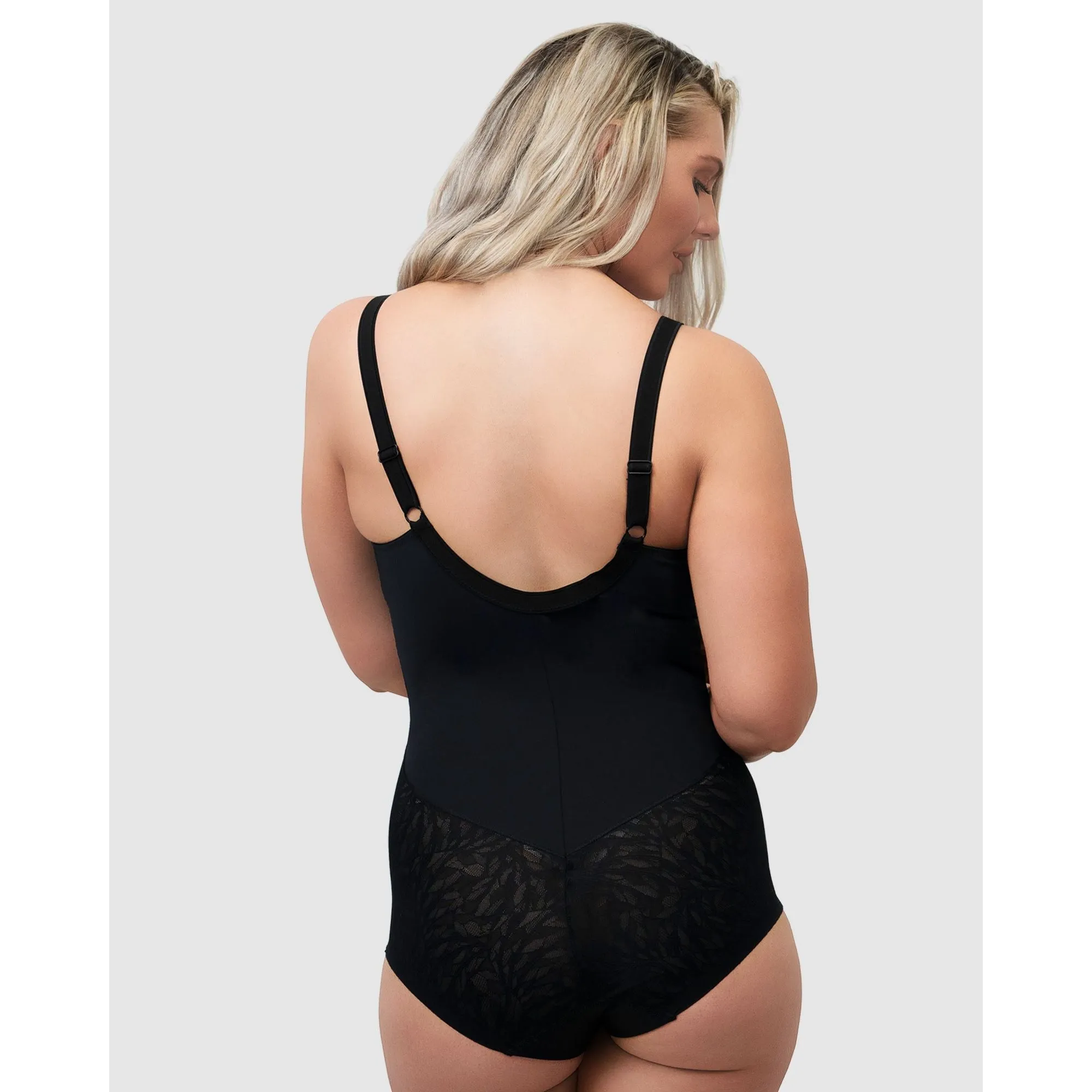 Minimiser Cup Shaping Bodysuit With Lace-Black