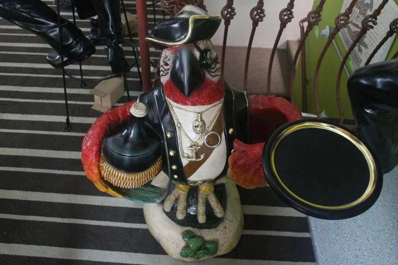 Pirate Parrot Butler Statue