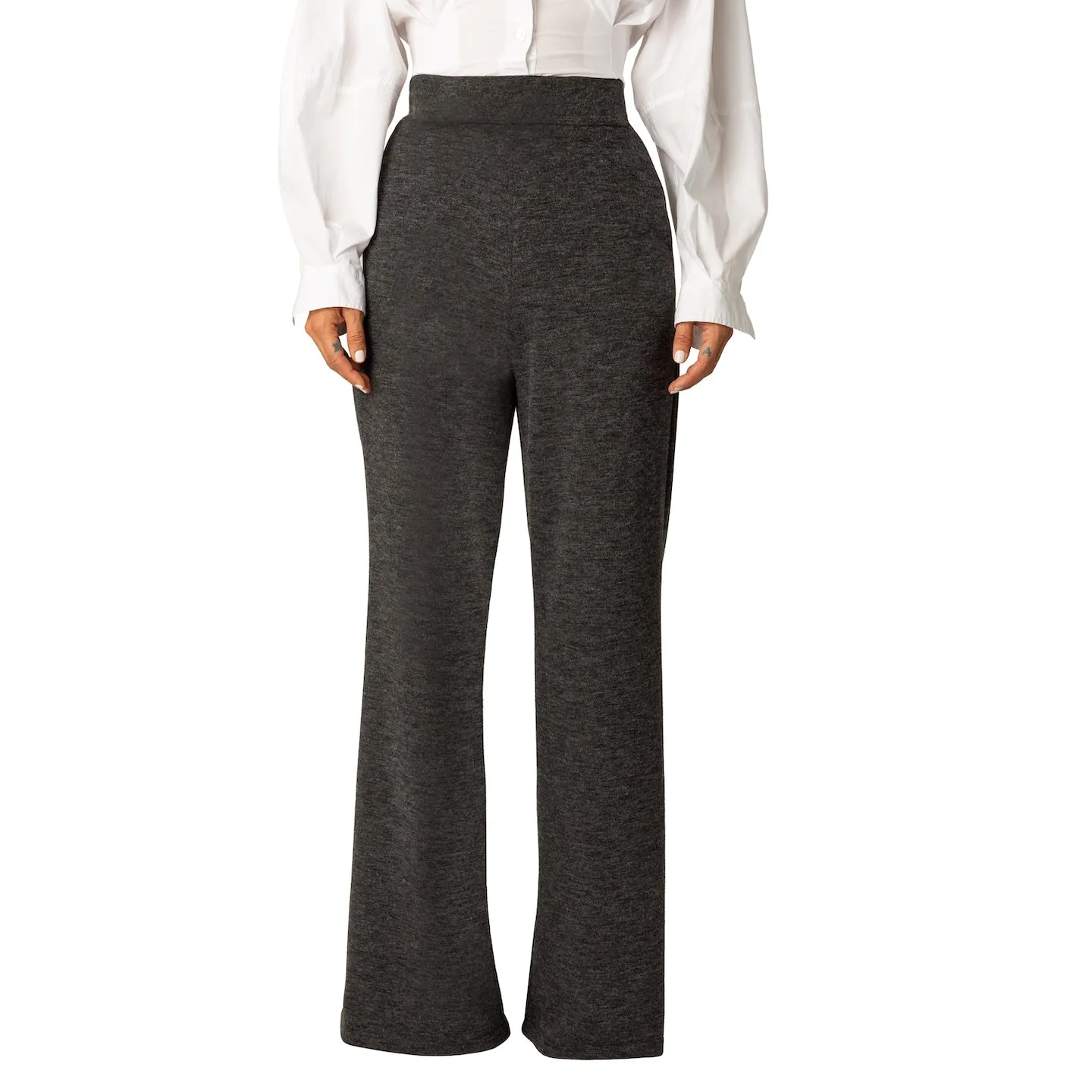 "Kayla" Grey Wideleg Pants