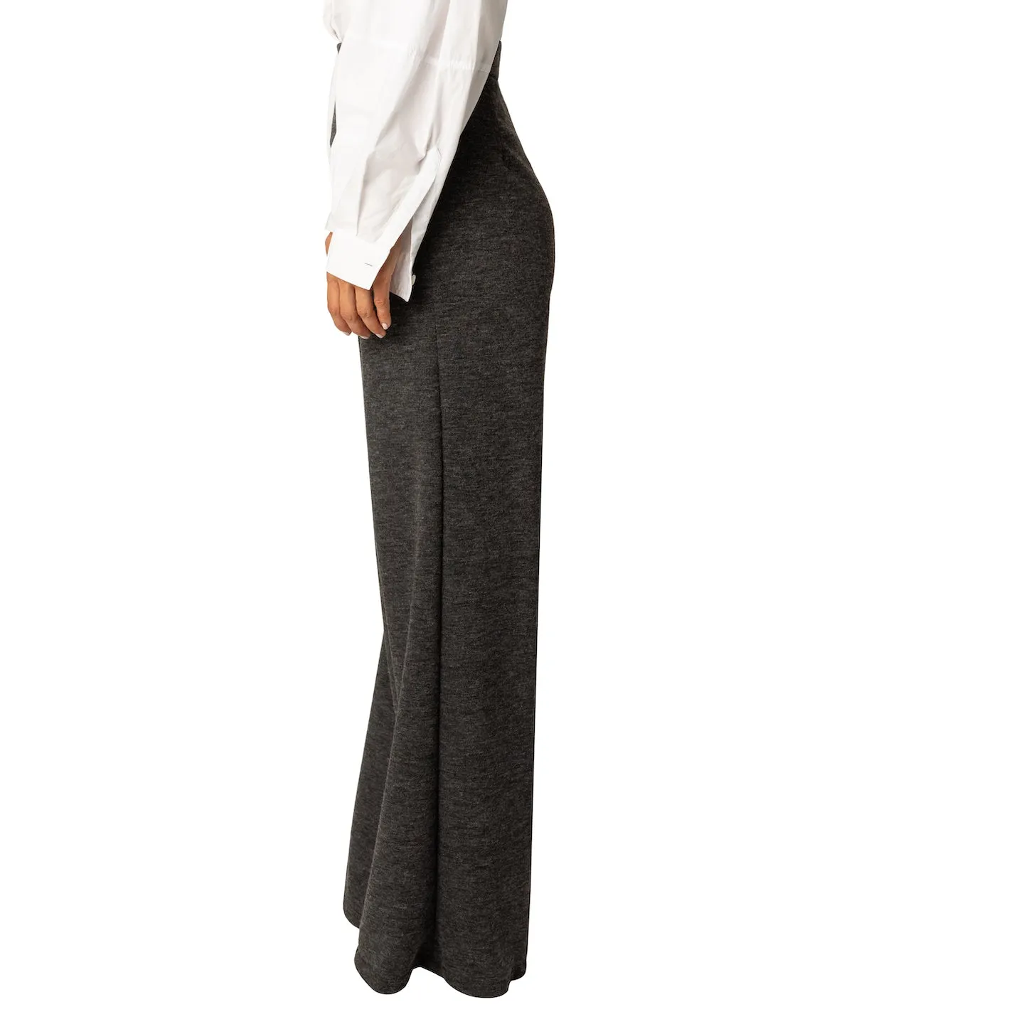 "Kayla" Grey Wideleg Pants