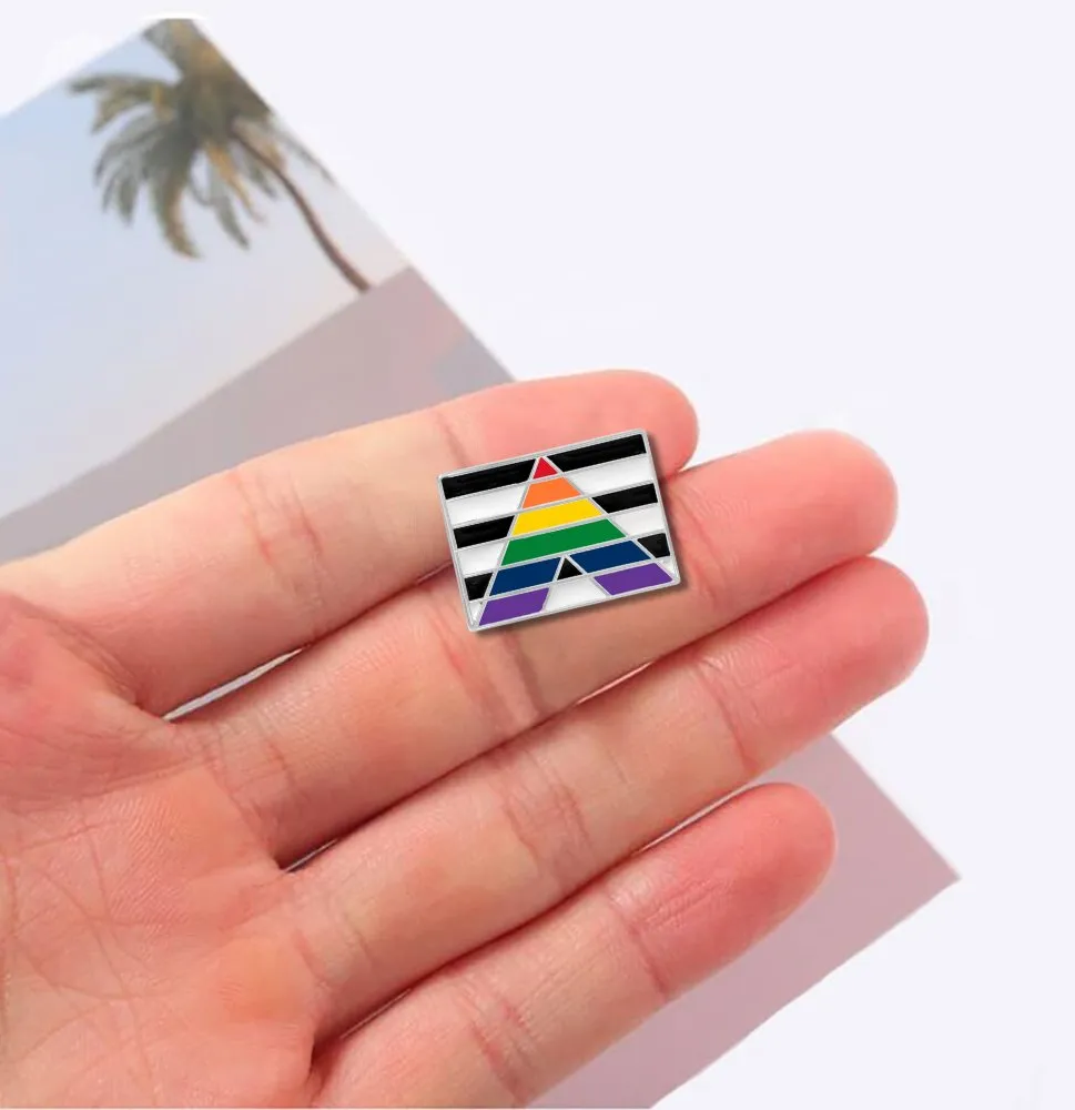 Rectangle Straight Ally LGBTQ Pride Flag Pins