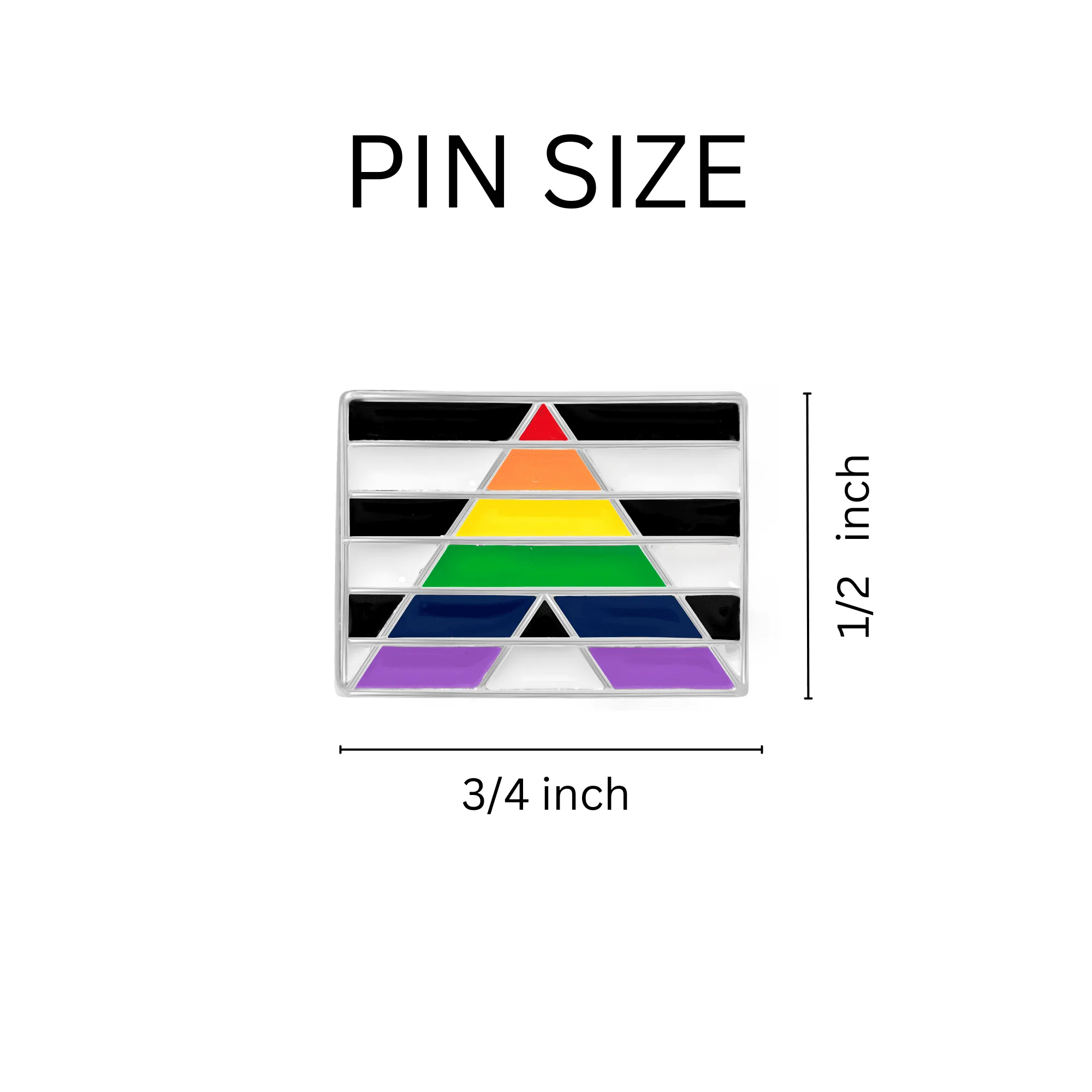Rectangle Straight Ally LGBTQ Pride Flag Pins