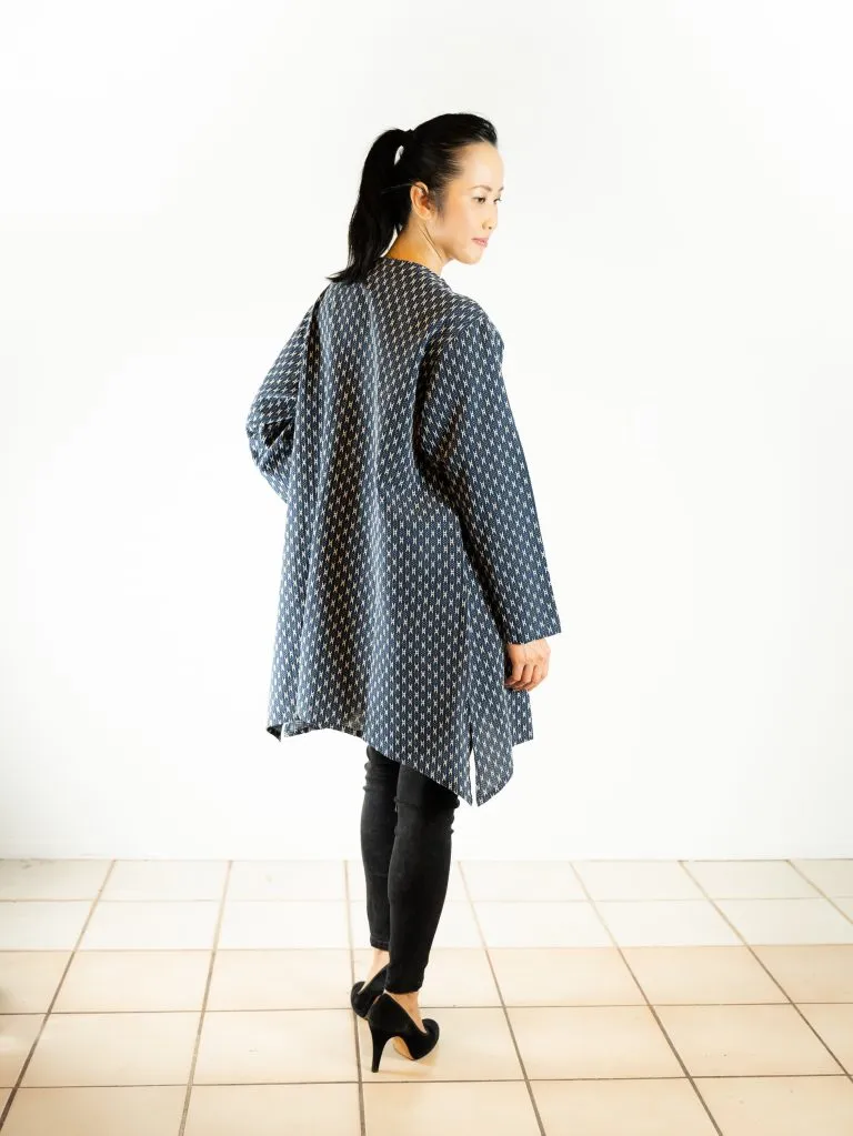 Sasaki Gallery | SSK 5B Long Jacket No Collar - Sashiko
