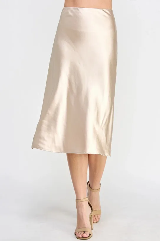 Satin Midi Skirt