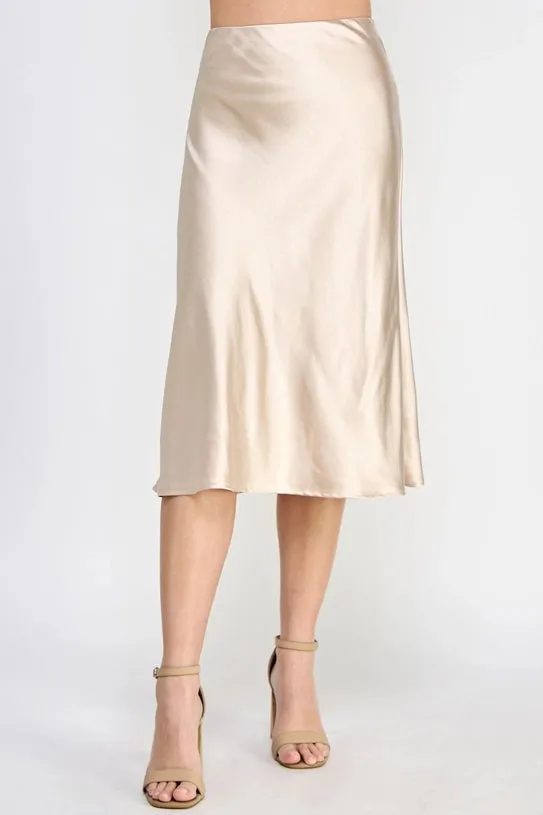 Satin Midi Skirt