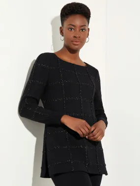 Sequin Grid Soft Recycled Knit Tunic