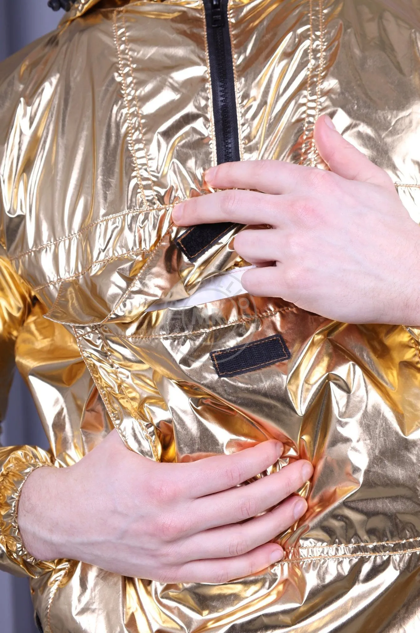 Shiny Nylon Anorak - Gold