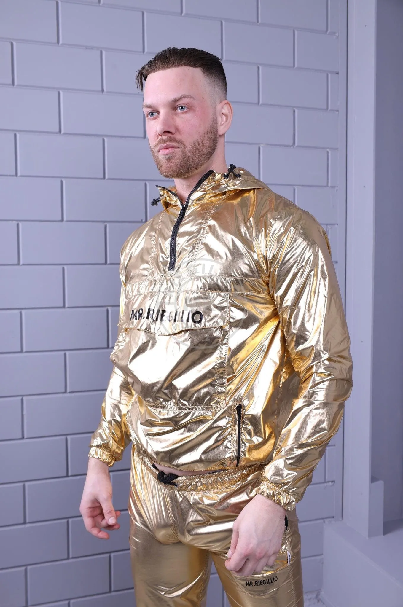 Shiny Nylon Anorak - Gold