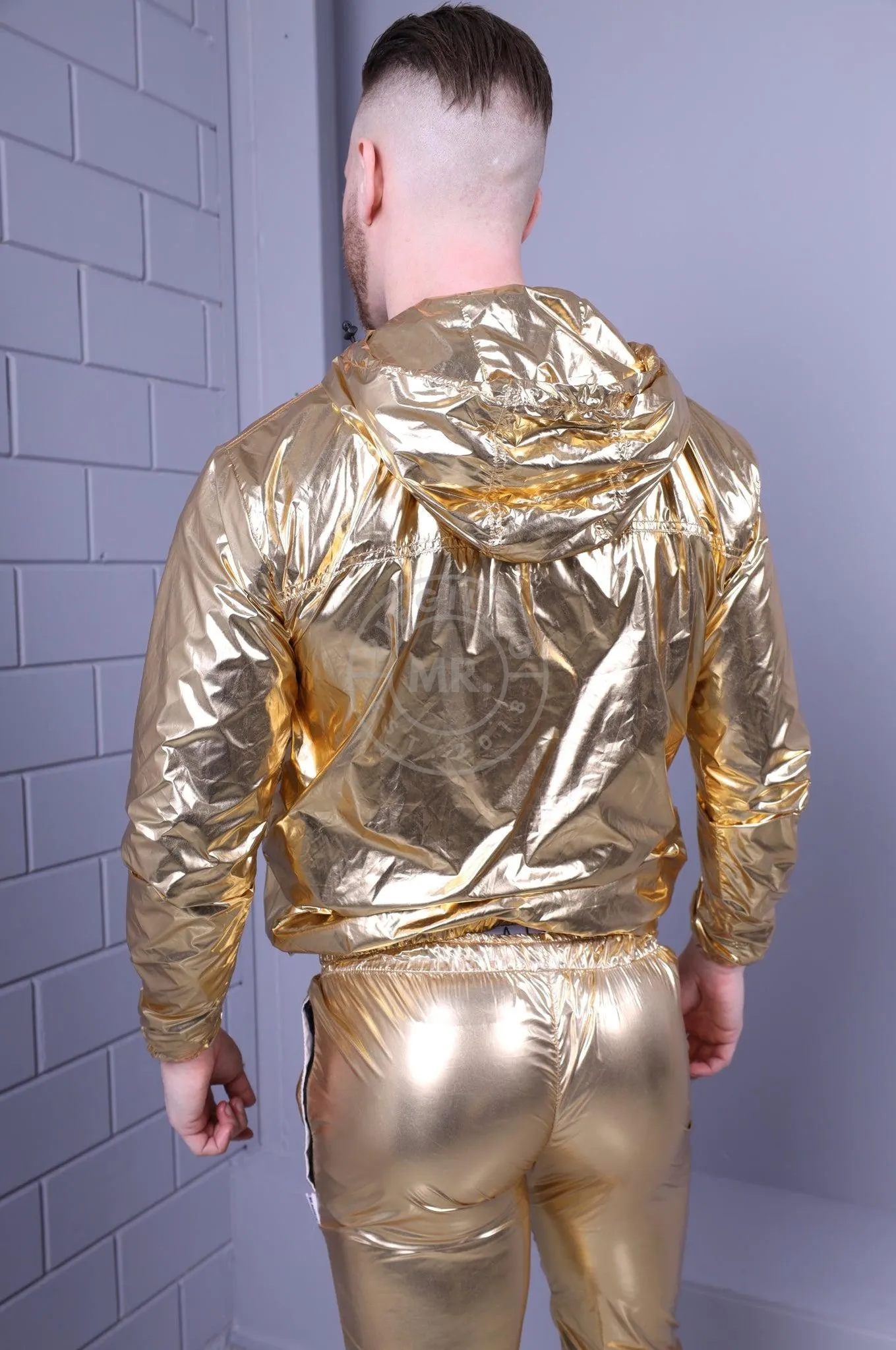 Shiny Nylon Anorak - Gold