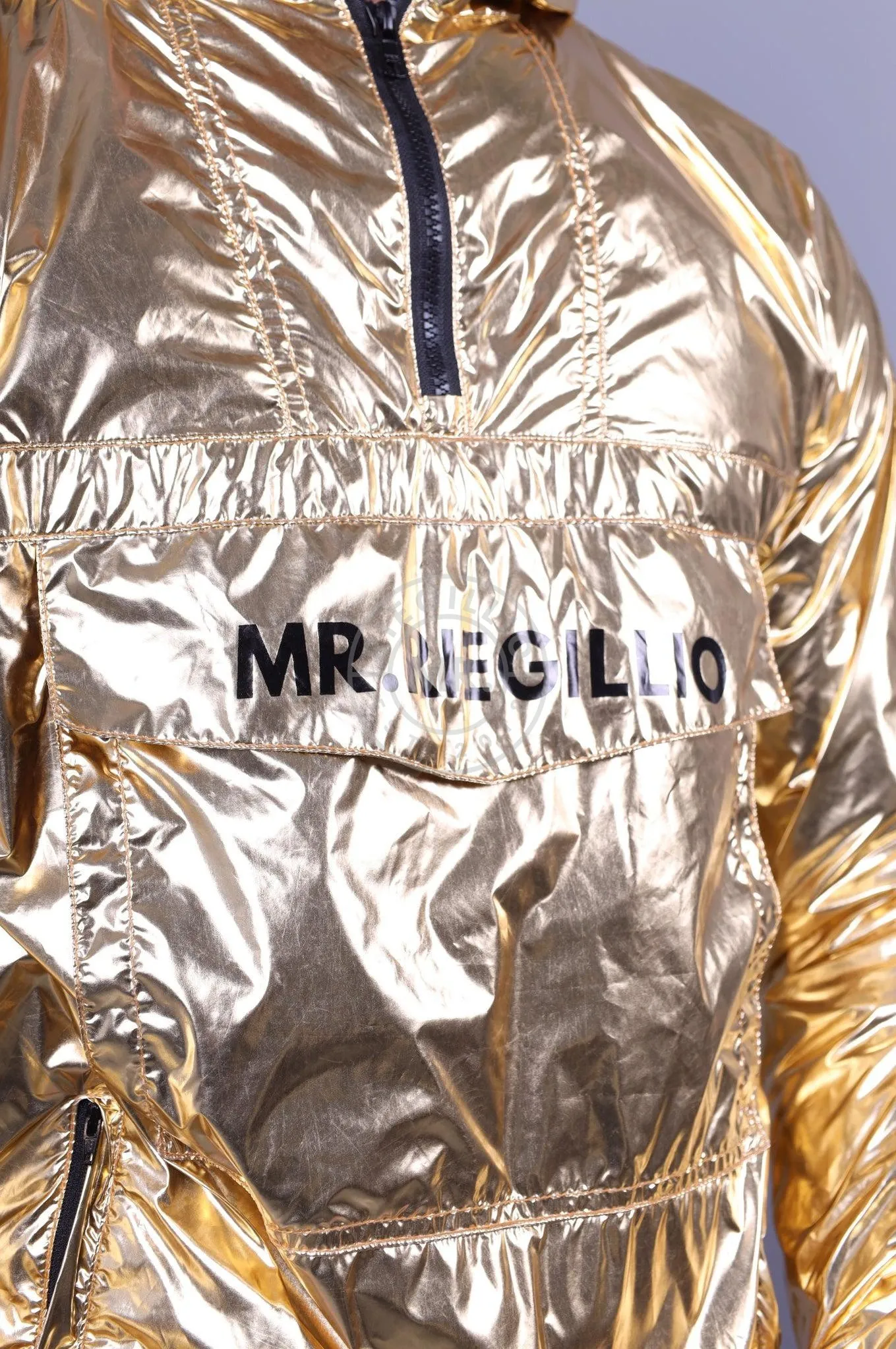 Shiny Nylon Anorak - Gold