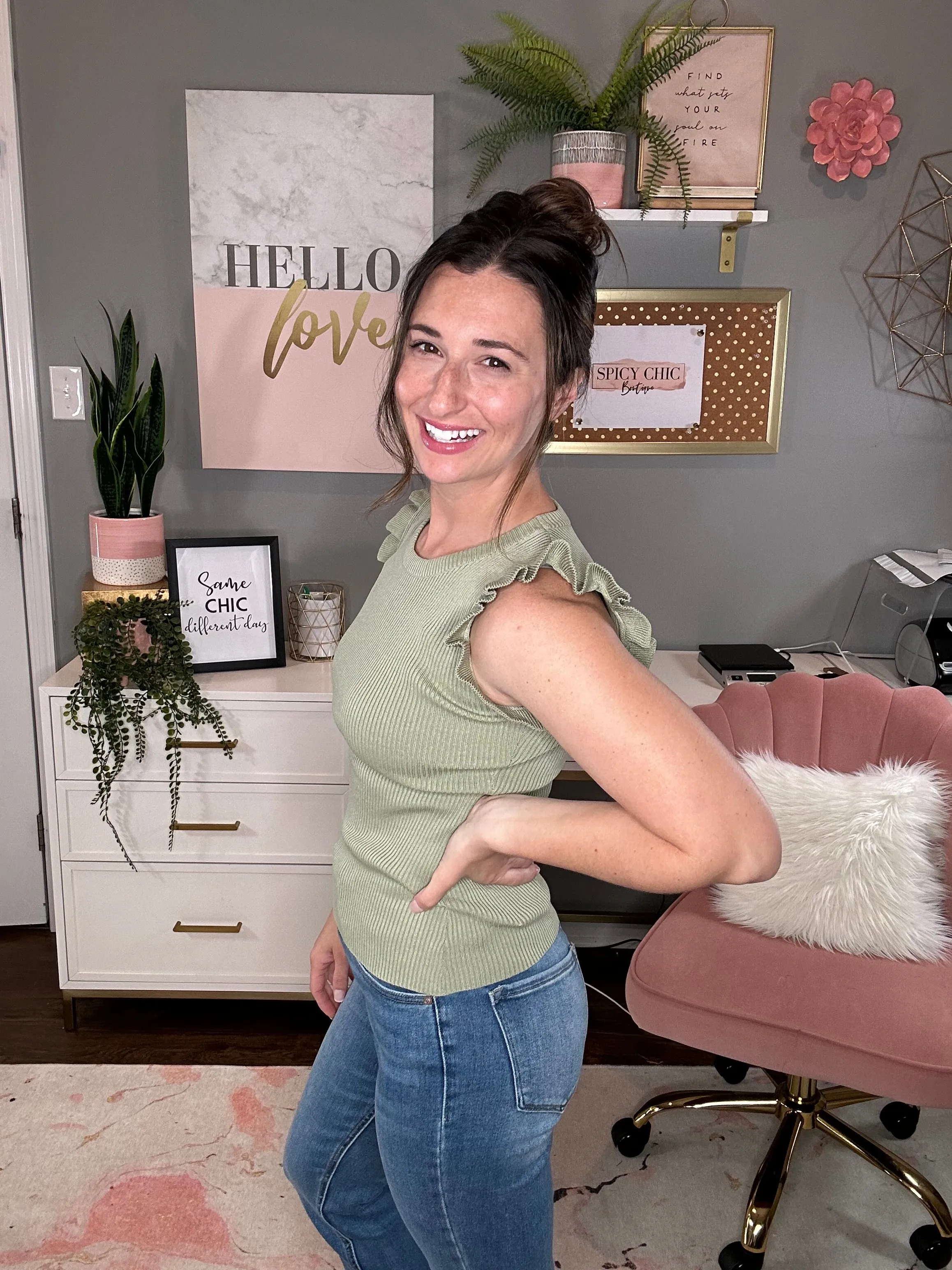 Sleeveless Ruffle Sweater