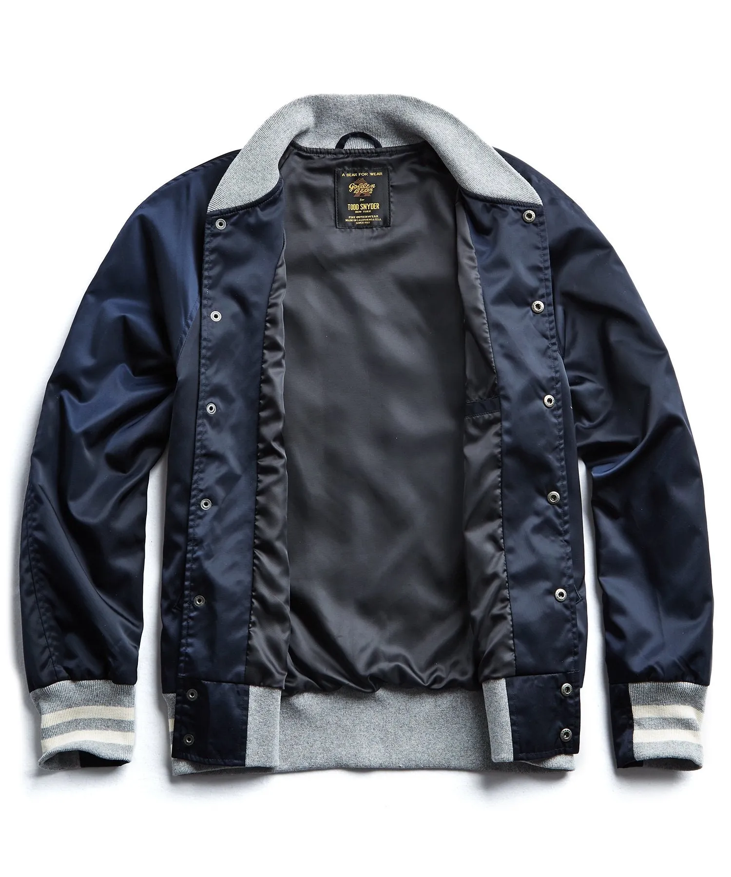 Todd Snyder   Golden Bear Japanese Nylon Snap Bomber