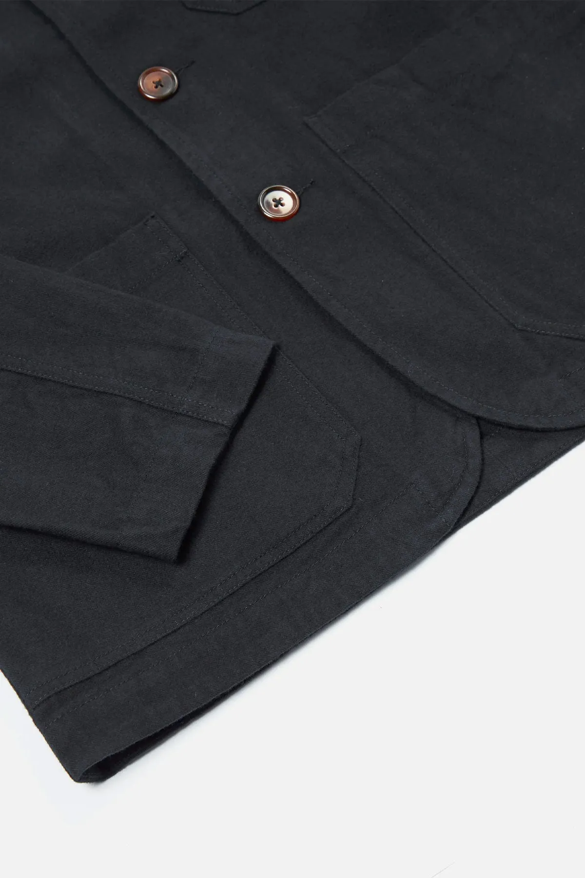 Universal Works - Bakers Chore Jacket In Black Nebraska Cotton